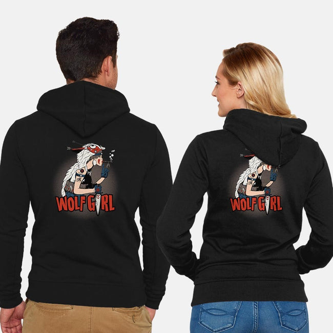 Wolf Girl-unisex zip-up sweatshirt-beware1984