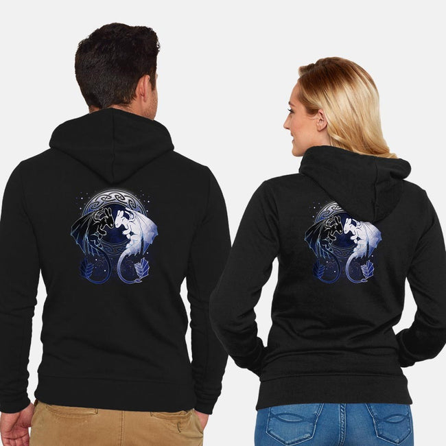 Two Dragons-unisex zip-up sweatshirt-xMorfina