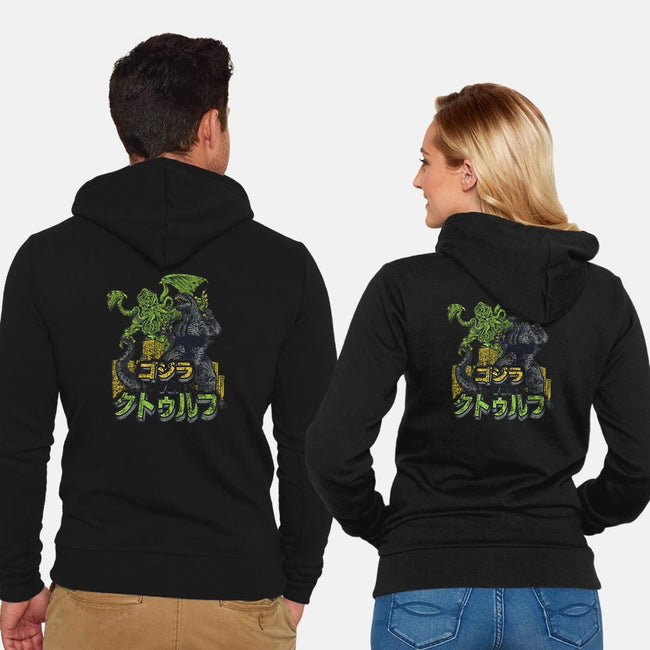 Godzilla vs. Cthulhu-unisex zip-up sweatshirt-Melee_Ninja