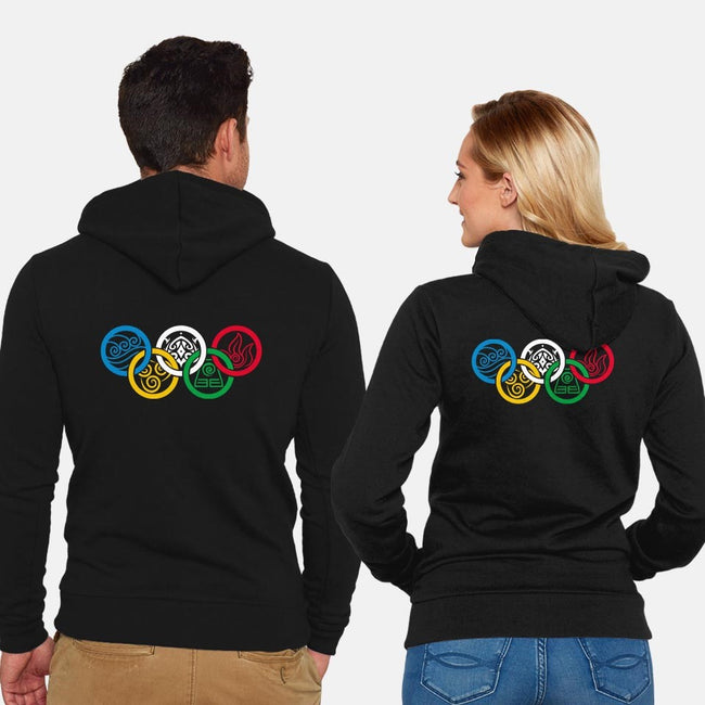 Bending Olympics-unisex zip-up sweatshirt-KindaCreative