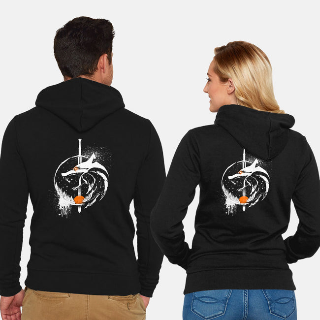 Grungewolf-unisex zip-up sweatshirt-artyx21
