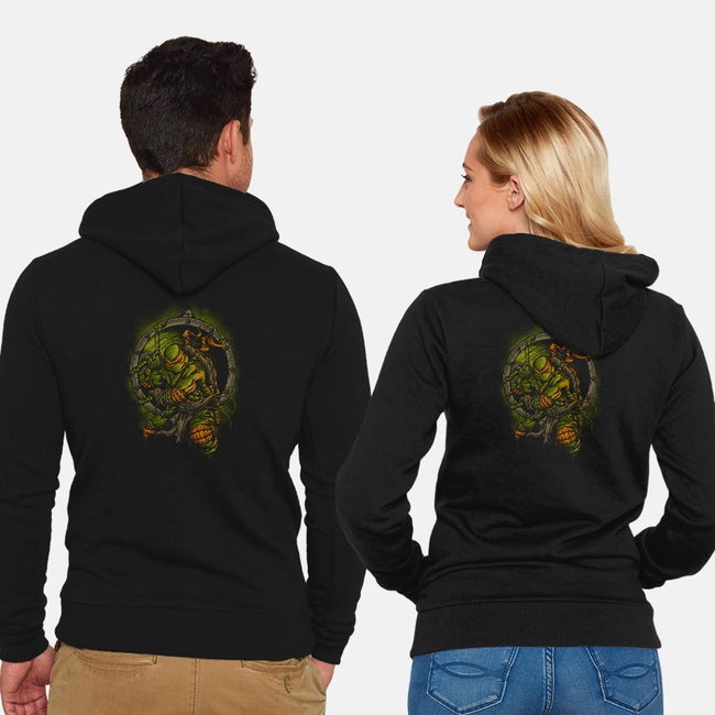 Turtle Titan-unisex zip-up sweatshirt-coldfireink