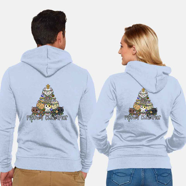 A Very Meowy Christmas-unisex zip-up sweatshirt-kosmicsatellite