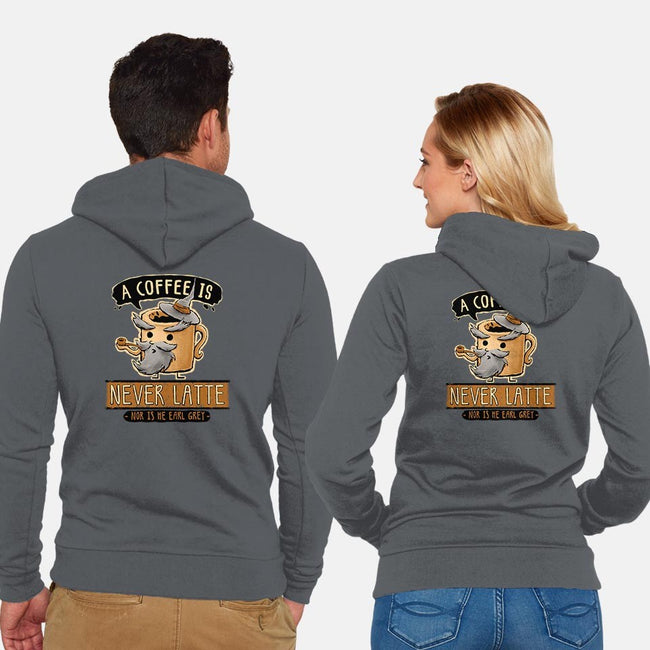 A Coffee is Never Latte-unisex zip-up sweatshirt-Hootbrush