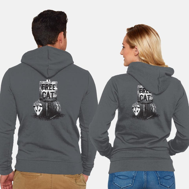 Free Cat-unisex zip-up sweatshirt-zula