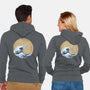 Hokusai Gojira-unisex zip-up sweatshirt-Mdk7