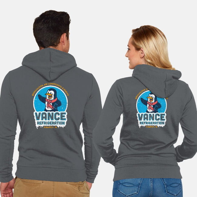 Vance Refrigeration-unisex zip-up sweatshirt-Beware_1984