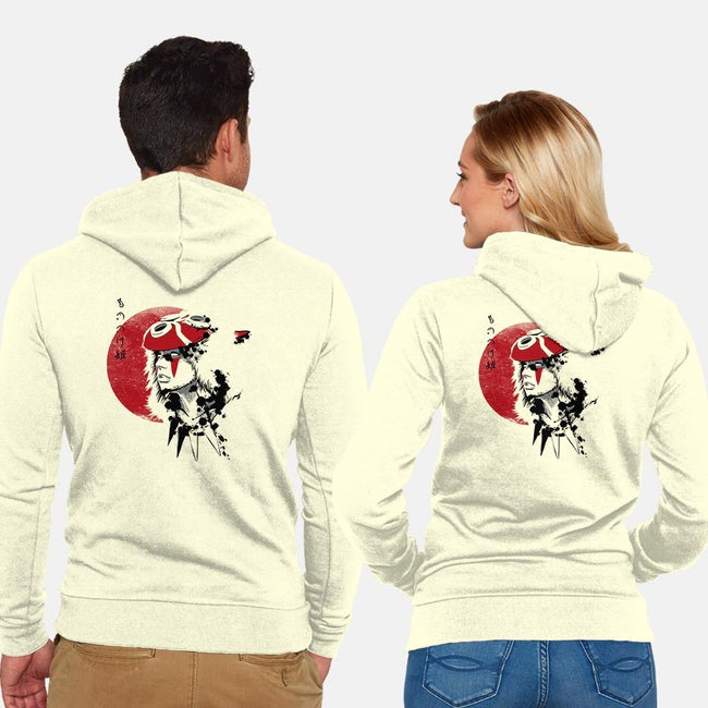 Red Sun Princess-unisex zip-up sweatshirt-ddjvigo