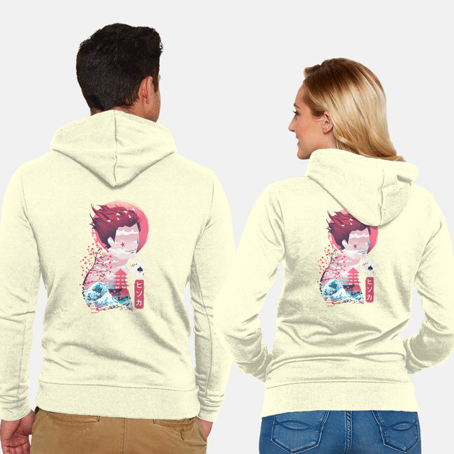 Ukiyo-E Hunter-unisex zip-up sweatshirt-dandingeroz