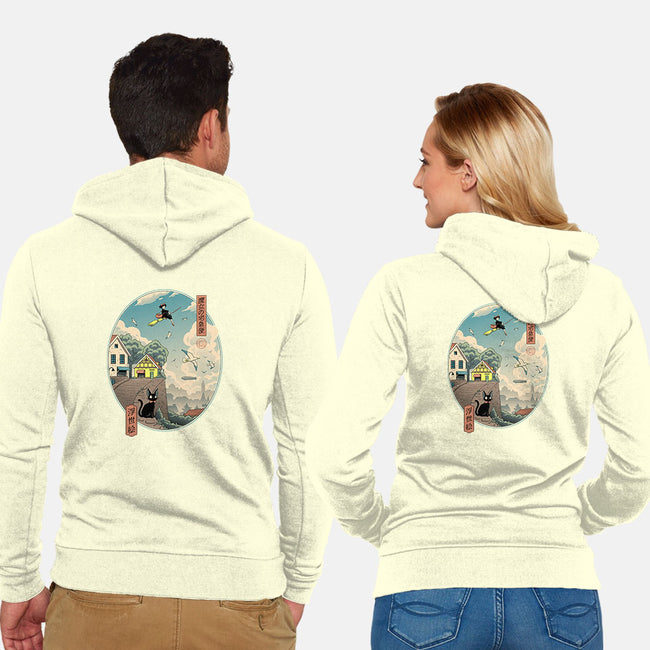 Ukiyo-E Delivery-unisex zip-up sweatshirt-vp021