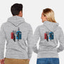 Cabins Collide-unisex zip-up sweatshirt-Adams Pinto