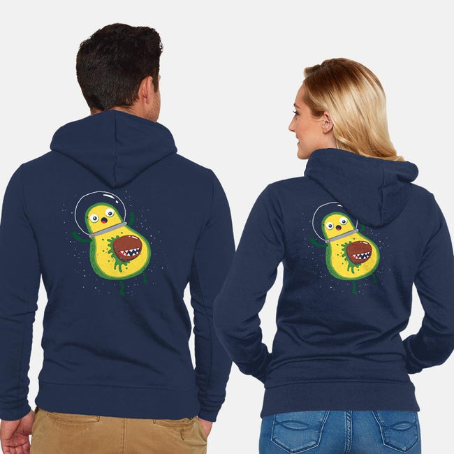 Alien Avocado-unisex zip-up sweatshirt-DinoMike