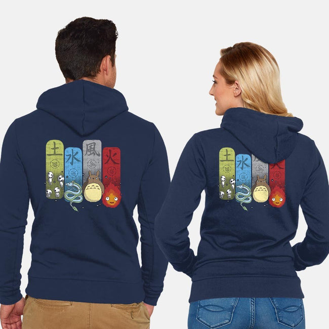 Elemental Charms-unisex zip-up sweatshirt-IdeasConPatatas