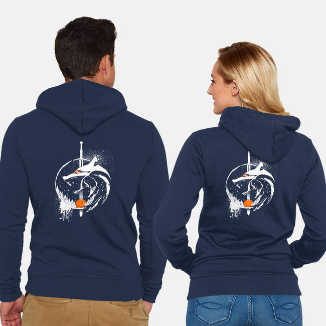 Grungewolf-unisex zip-up sweatshirt-artyx21