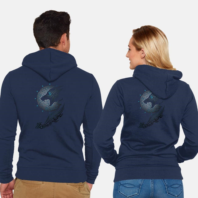 Ragnarok Moon-unisex zip-up sweatshirt-RAIDHO