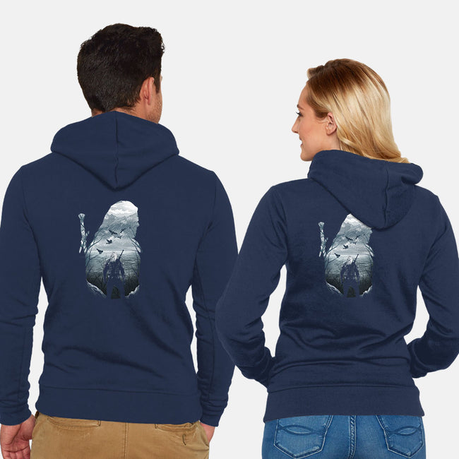 Wild Hunt Silhouette-unisex zip-up sweatshirt-dandingeroz