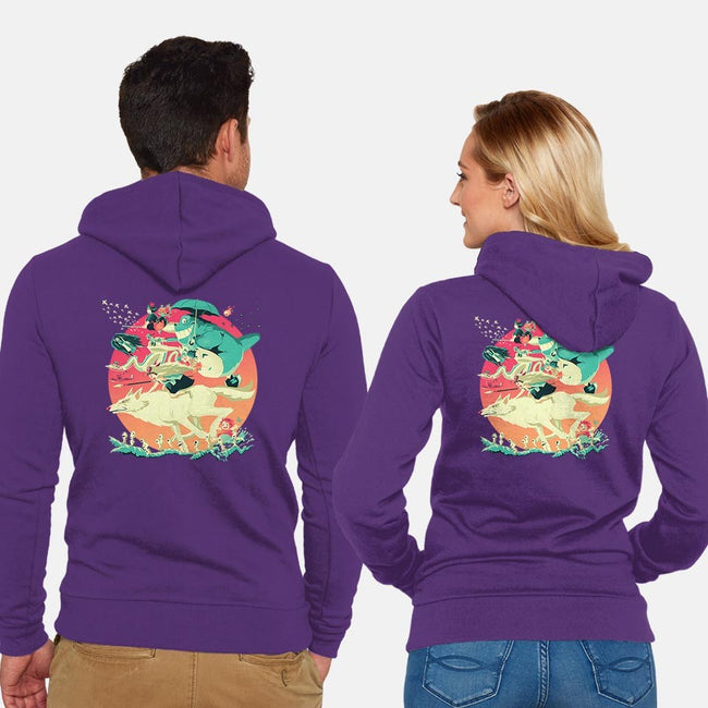 Spirited Race-unisex zip-up sweatshirt-El Black Bat