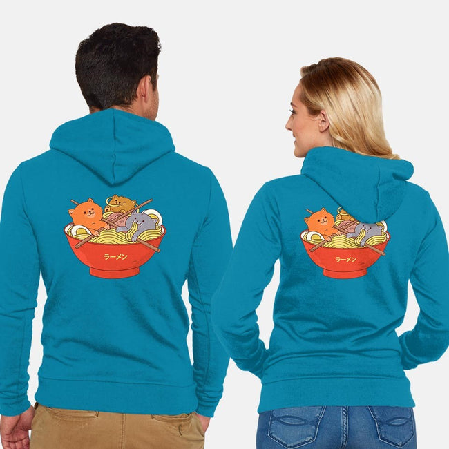 Ramen and Cats-unisex zip-up sweatshirt-ppmid