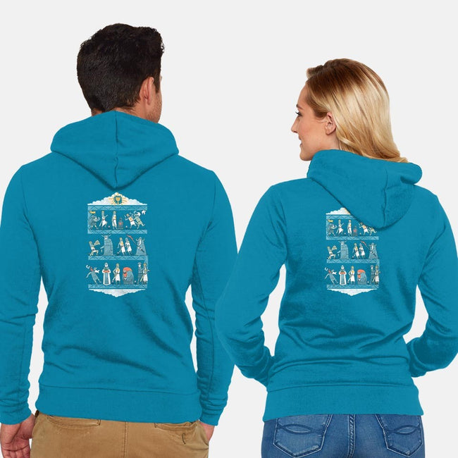 Tapisserie D'arrrggghhh-unisex zip-up sweatshirt-queenmob