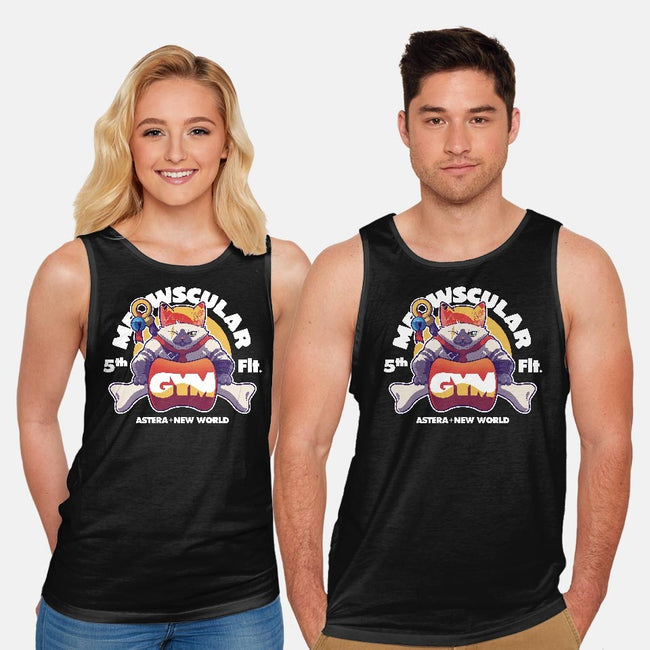 Meowscular Gym-unisex basic tank-KindaCreative