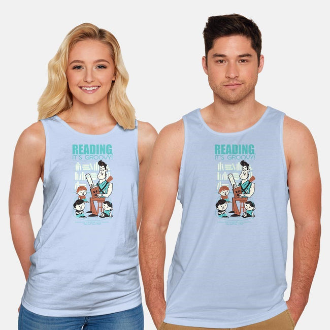 Reading is Groovy-unisex basic tank-Dave Perillo