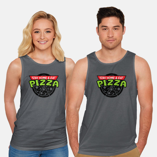 Stay Home and Eat Pizza-unisex basic tank-Boggs Nicolas