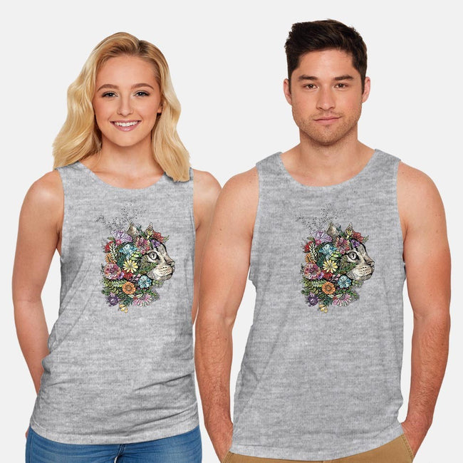 Flower Cat-unisex basic tank-scarletknightco