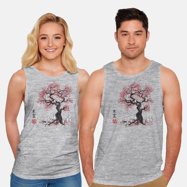 Forest Spirits Sumi-e-unisex basic tank-DrMonekers