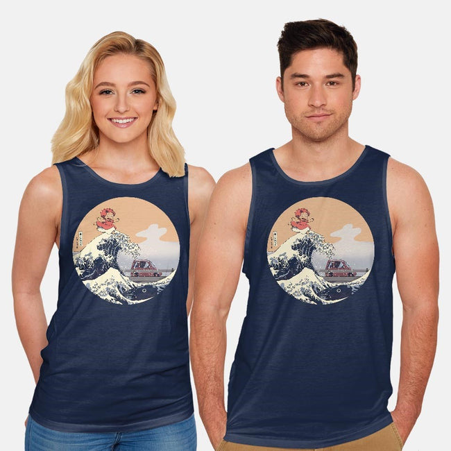 On the Cliff by the Sea-unisex basic tank-leo_queval