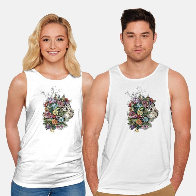 Flower Cat-unisex basic tank-scarletknightco