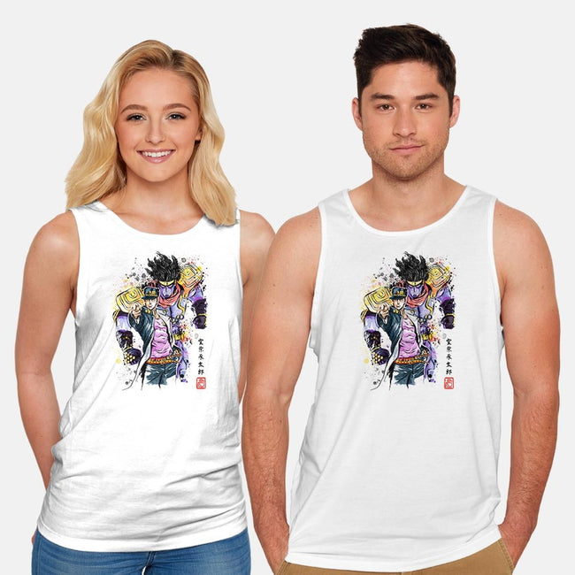 Bizarre Adventure Watercolor-unisex basic tank-DrMonekers