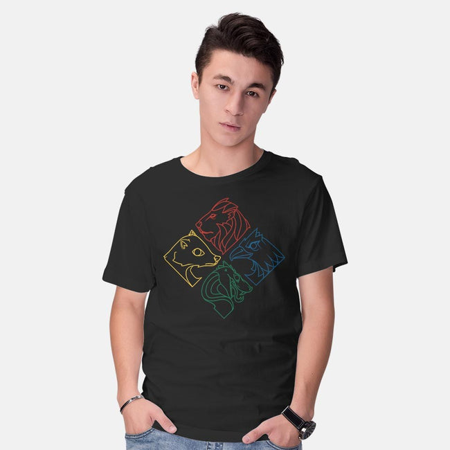 Geometric Houses-mens basic tee-theteenosaur