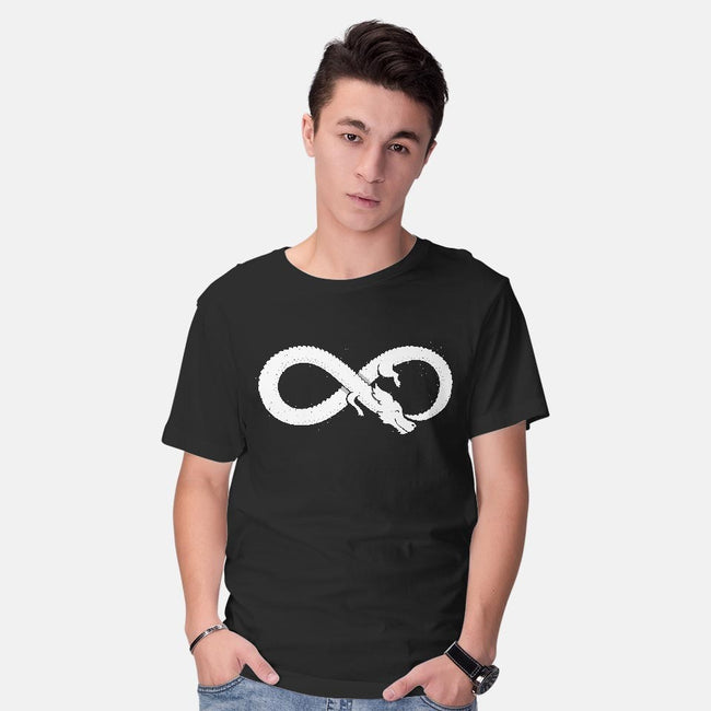Never Ends-mens basic tee-DinoMike