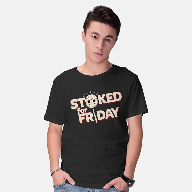 Stoked for Friday-mens basic tee-boggs nicolas