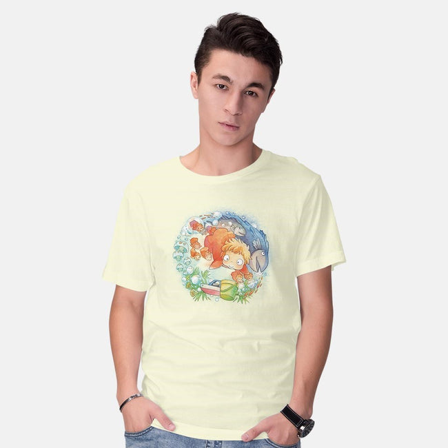 Sea Sisters-mens basic tee-littlebird.bigwolf