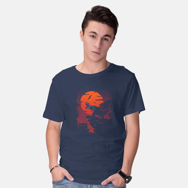 Dino Park Sunset-mens basic tee-Guillercraist