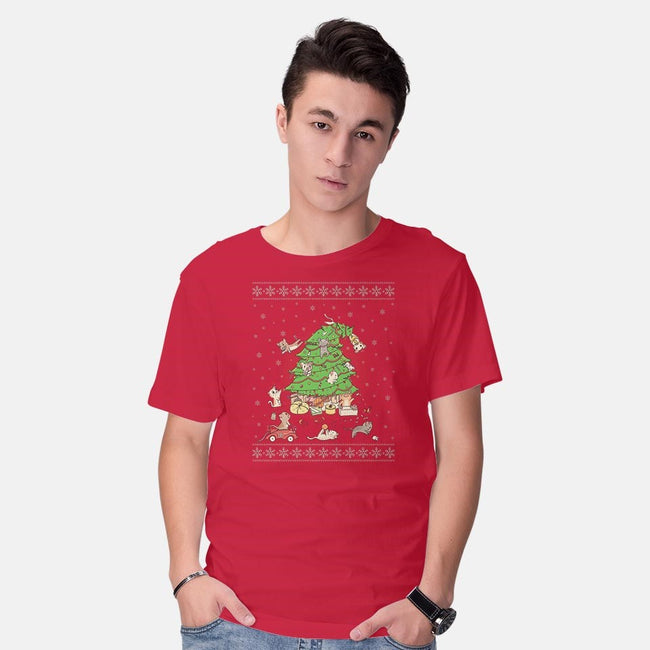 Purrrfect Christmas-mens basic tee-LiRoVi