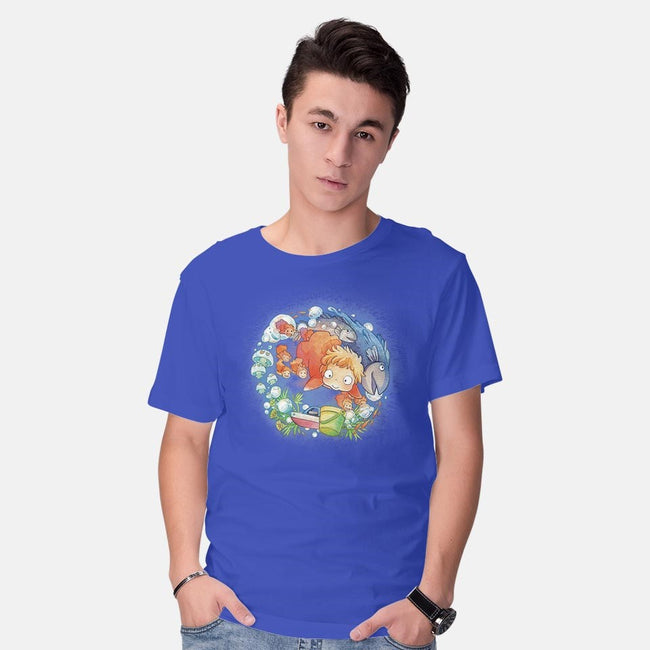 Sea Sisters-mens basic tee-littlebird.bigwolf