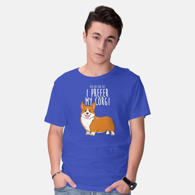 I Prefer My Corgi-mens basic tee-ursulalopez