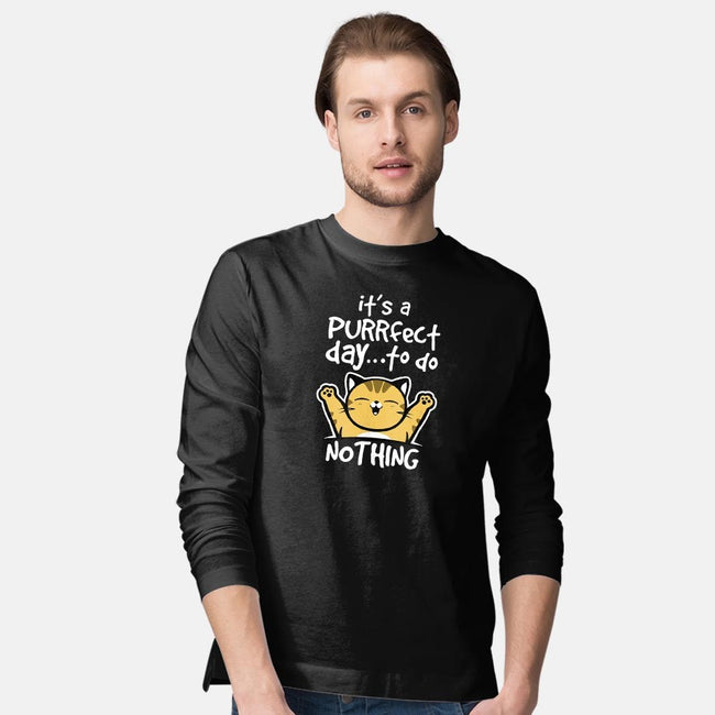 Purrfect Day-mens long sleeved tee-NemiMakeit