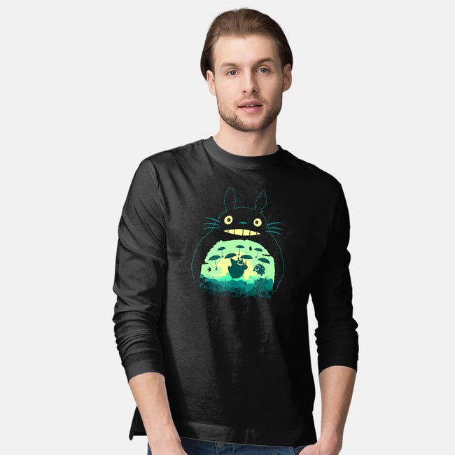 Totoro and His Umbrella-mens long sleeved tee-Arashi-Yuka