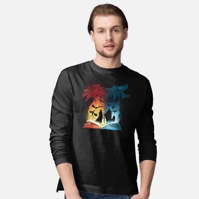 Book of Fire and Ice-mens long sleeved tee-dandingeroz