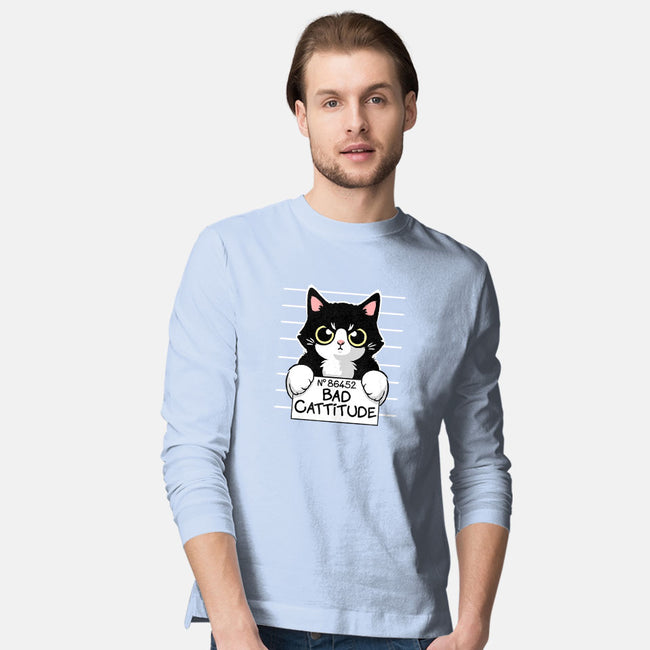 Bad Cattitude-mens long sleeved tee-NemiMakeit