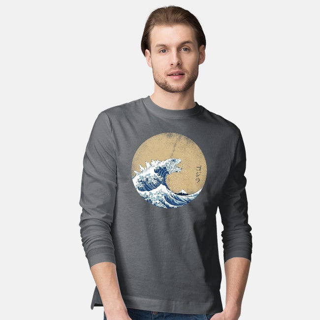 Hokusai Gojira-mens long sleeved tee-Mdk7