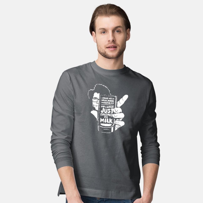 Drink Milk and Kick Ass-mens long sleeved tee-butcherbilly