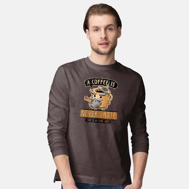 A Coffee is Never Latte-mens long sleeved tee-Hootbrush