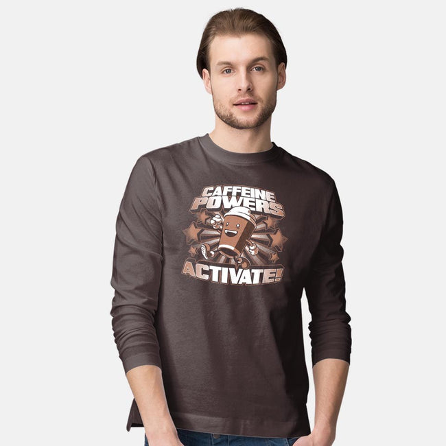 Caffeine Powers, Activate!-mens long sleeved tee-Obvian