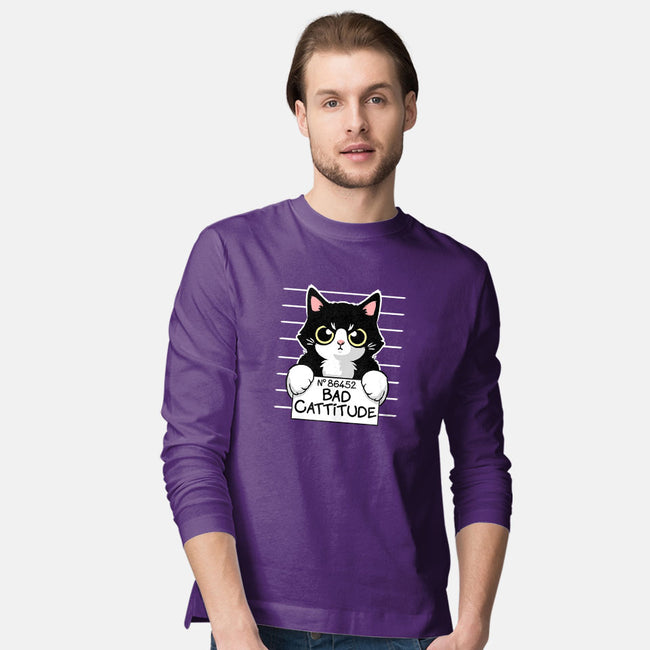 Bad Cattitude-mens long sleeved tee-NemiMakeit