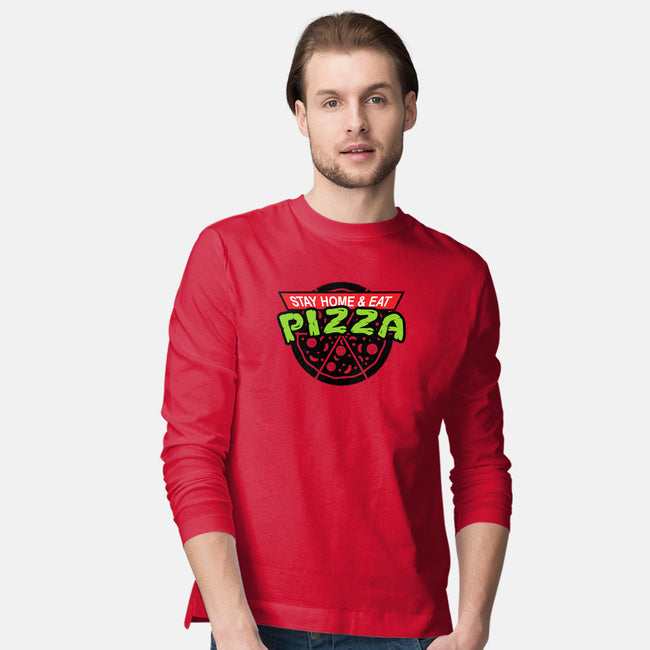 Stay Home and Eat Pizza-mens long sleeved tee-Boggs Nicolas