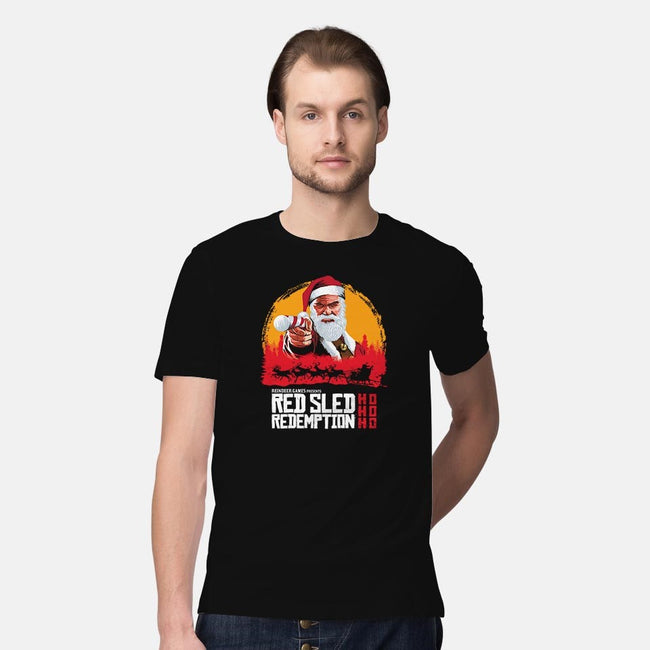 Red Sled Redemption-mens premium tee-Wheels
